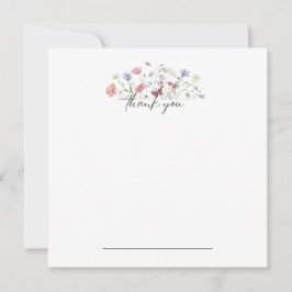 Tarjeta De Agradecimiento Floral de mariposa Gracias Notecard