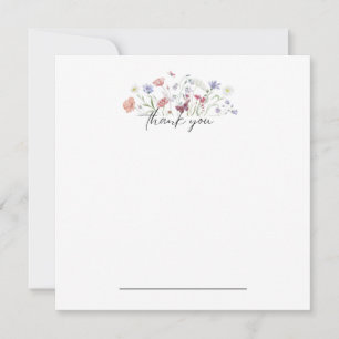 Tarjeta De Agradecimiento Floral de mariposa Gracias Notecard