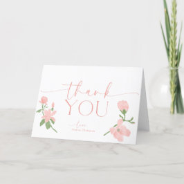 Tarjeta De Agradecimiento Floral de melocotón elegante