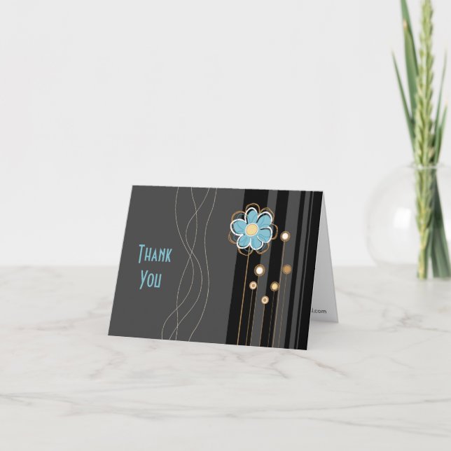Tarjeta de agradecimiento floral de moda (Anverso)