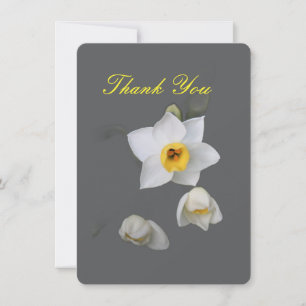 Tarjeta de agradecimiento floral de narciso
