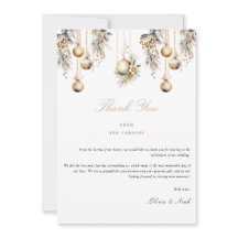 Tarjeta de agradecimiento floral de Navidad elegan