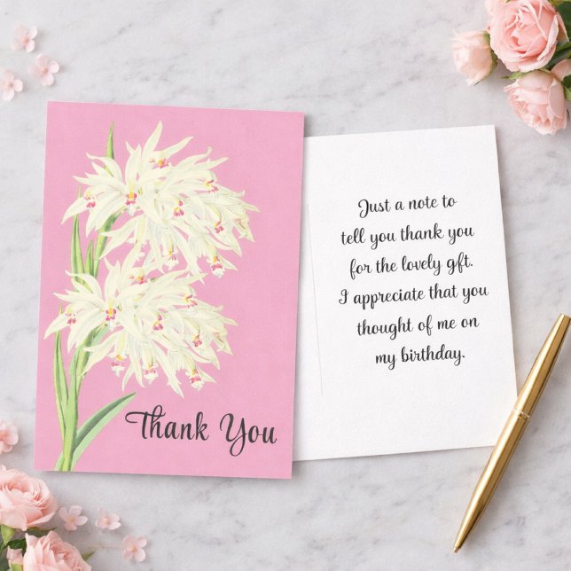 Tarjeta de agradecimiento floral de orquídea elega (Subido por el creador)