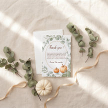 Tarjeta de agradecimiento floral de otoño Little P