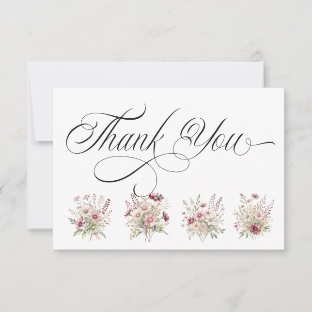 Tarjeta de agradecimiento floral de primavera (Anverso)