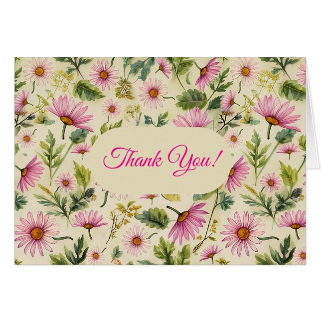 Tarjeta de agradecimiento floral de primavera (Anverso (Horizontal))