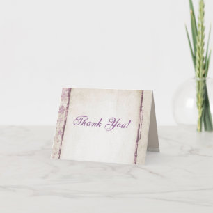 Tarjeta De Agradecimiento Floral de primavera púrpura plegable gracias tarje