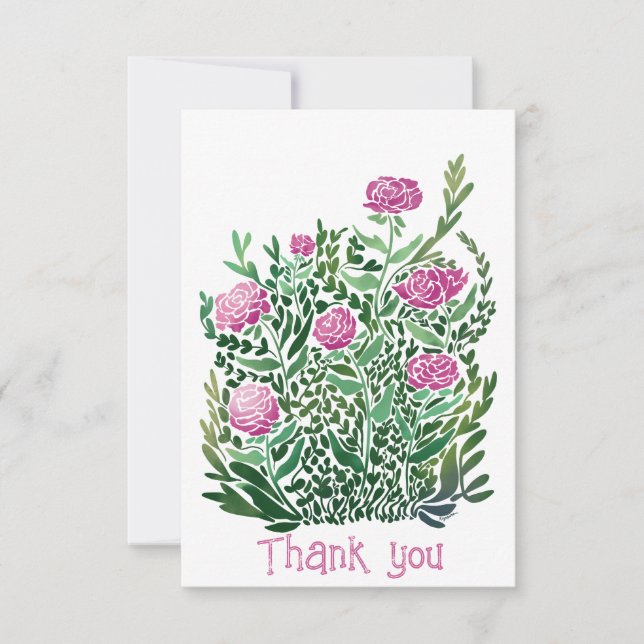 Tarjeta de agradecimiento floral de resumen nostál (Anverso)