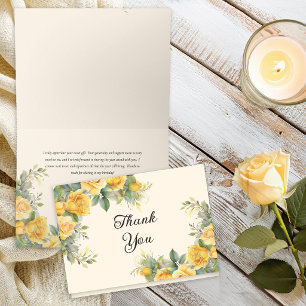 Tarjeta de agradecimiento floral de rosa amarilla 