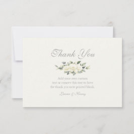 Tarjeta De Agradecimiento Floral de rosa blanca Gracias Cartas