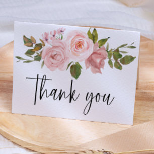 Tarjeta de agradecimiento floral de rosa rosa rubo