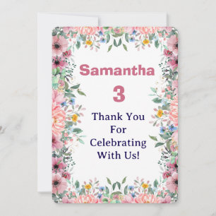 Tarjeta de agradecimiento floral de Samantha, 3er