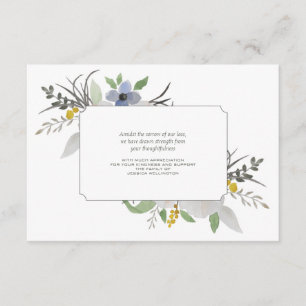 Tarjeta de agradecimiento floral de simpatía