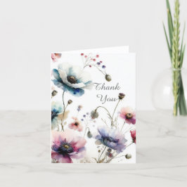 Tarjeta de agradecimiento floral de tinta de alcoh