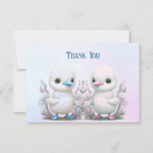 Tarjeta de agradecimiento Floral de Twins Ducks