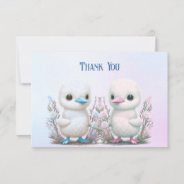 Tarjeta de agradecimiento Floral de Twins Ducks