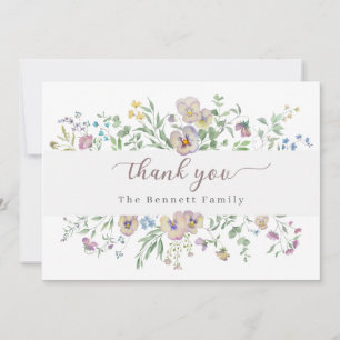 Tarjeta de agradecimiento floral de Viola y Eucali