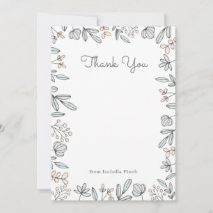 Tarjeta De Agradecimiento Floral Delicada
