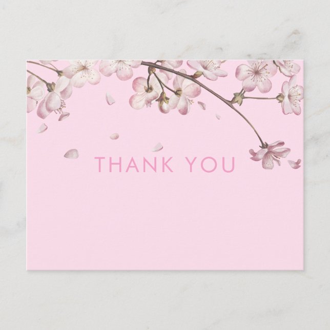 Tarjeta de agradecimiento floral delicada moderna  (Anverso)