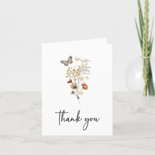 Tarjeta de agradecimiento floral doblada