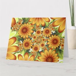 Tarjeta De Agradecimiento Floral Dream, Modern Abstract Flower Fractal Art