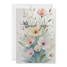 Tarjeta de agradecimiento floral elegante