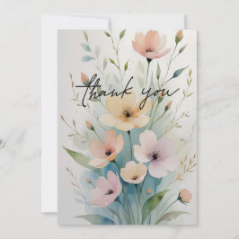 Tarjeta de agradecimiento floral elegante