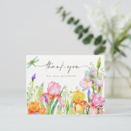 Tarjeta de agradecimiento floral elegante