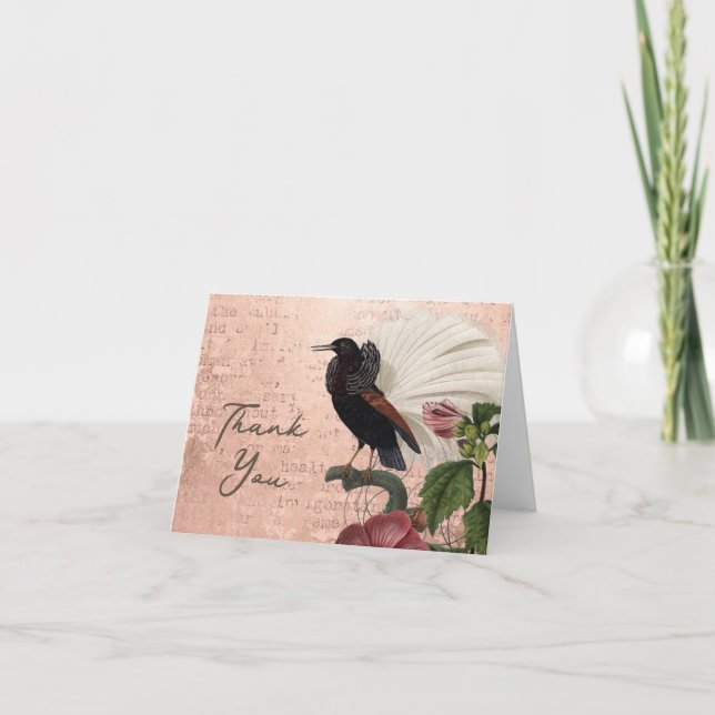 Tarjeta De Agradecimiento Floral elegante (Anverso)