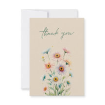 Tarjeta de agradecimiento floral elegante