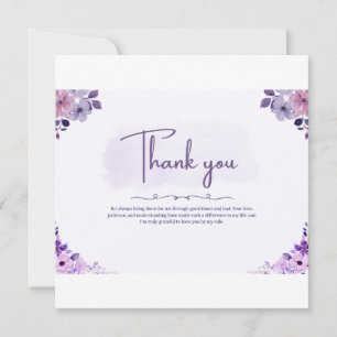 Tarjeta de agradecimiento floral elegante - Agua p