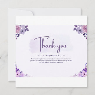 Tarjeta de agradecimiento floral elegante - Agua p