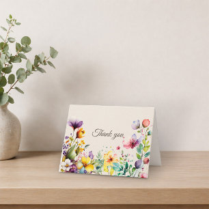 Tarjeta de agradecimiento floral elegante de acuar