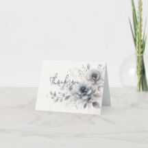 Tarjeta de agradecimiento floral elegante de acuar