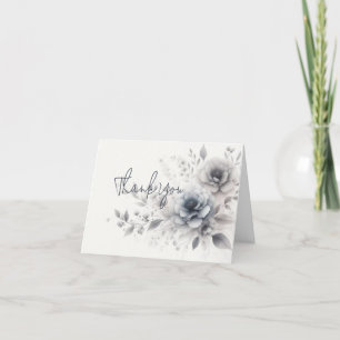 Tarjeta de agradecimiento floral elegante de acuar