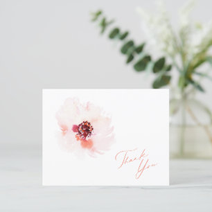 Tarjeta de agradecimiento floral elegante de acuar