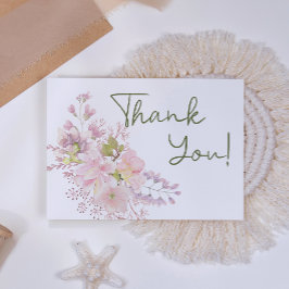 Tarjeta de agradecimiento floral elegante de magno