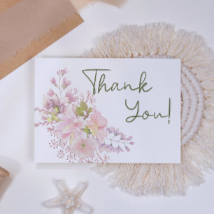 Tarjeta de agradecimiento floral elegante de magno