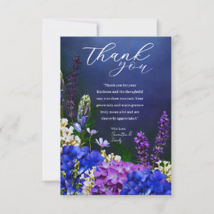 Tarjeta de agradecimiento floral elegante de media