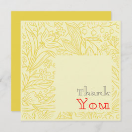 Tarjeta De Agradecimiento Floral elegante de oro clásico