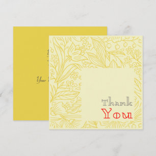 Tarjeta De Agradecimiento Floral elegante de oro clásico