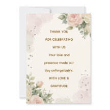 Tarjeta de agradecimiento floral elegante para cel