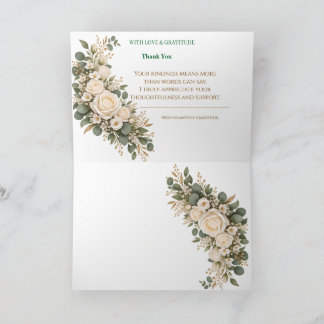 Tarjeta de agradecimiento floral elegante rosa pas