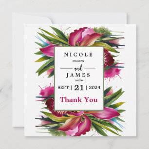 Tarjeta De Agradecimiento Floral elegante tigre Lily