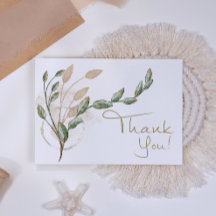 Tarjeta de agradecimiento floral elegante verde sa