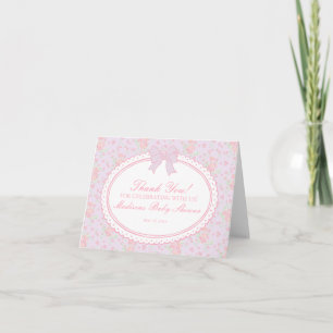 Tarjeta de agradecimiento floral elegante vintage 