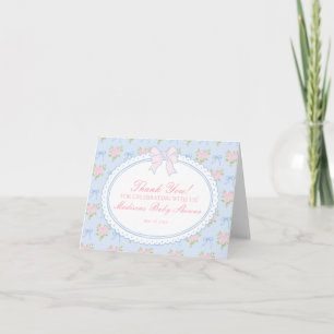 Tarjeta de agradecimiento floral elegante vintage