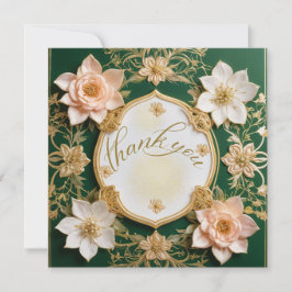 Tarjeta de agradecimiento floral Emerald Elegance