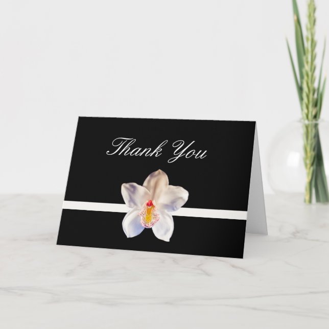 Tarjeta de agradecimiento floral en blanco (Anverso)