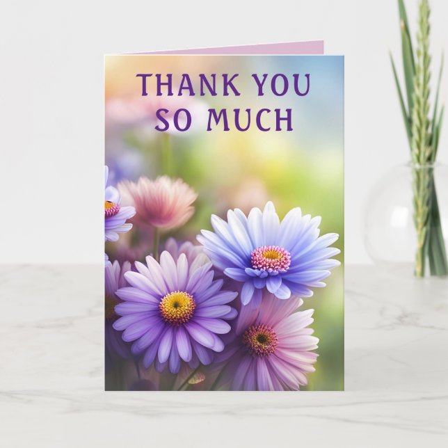 Tarjeta de agradecimiento floral encantadora (Anverso)